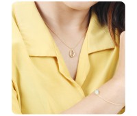 Gold Plated Shellfish Design Silver Necklaces SPE-3531-GP